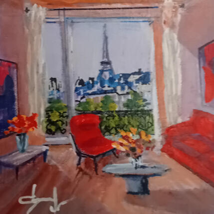 Painting Vue sur la tour Eiffel by Degabriel Véronique | Painting
