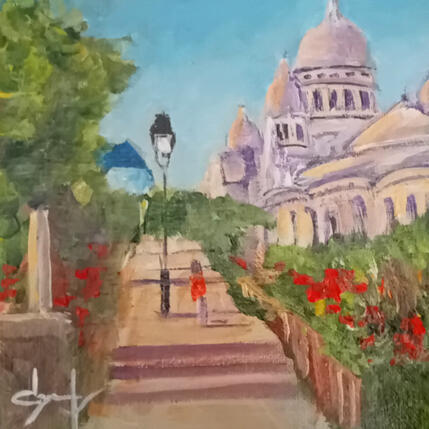 Painting On monte au Sacré Cœur by Degabriel Véronique | Painting