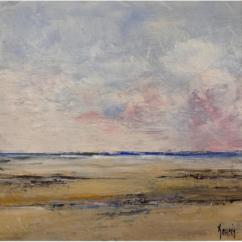 Peinture Plage par Dessein Pierre | Tableau Figuratif Huile