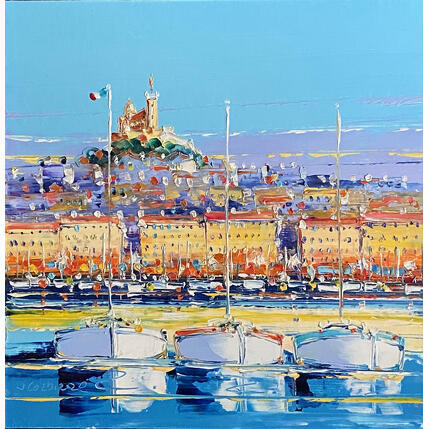 Painting Les Trois voiliers, Marseille by Corbière Liisa | Painting Figurative Oil Landscapes