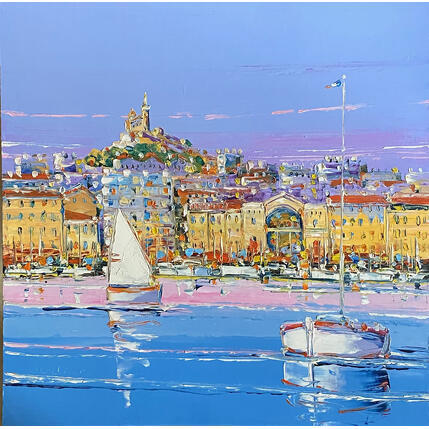 Painting Matin lumineux, Marseille by Corbière Liisa | Painting Figurative Oil Landscapes