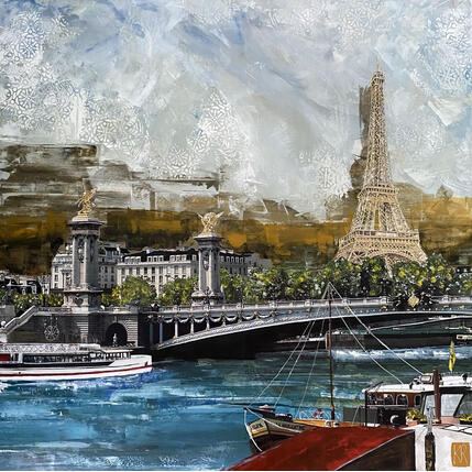 Peinture Au pied de la belle par Romanelli Karine | Tableau Figuratif Acrylique, Collage