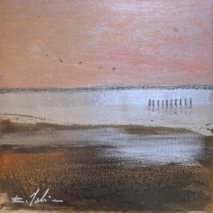 Peinture Soir aux Salins 1 par Mahieu Bertrand | Tableau Figuratif Métal Paysages