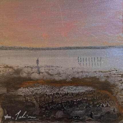 Peinture Soir aux Salins 2 par Mahieu Bertrand | Tableau Figuratif Métal Paysages