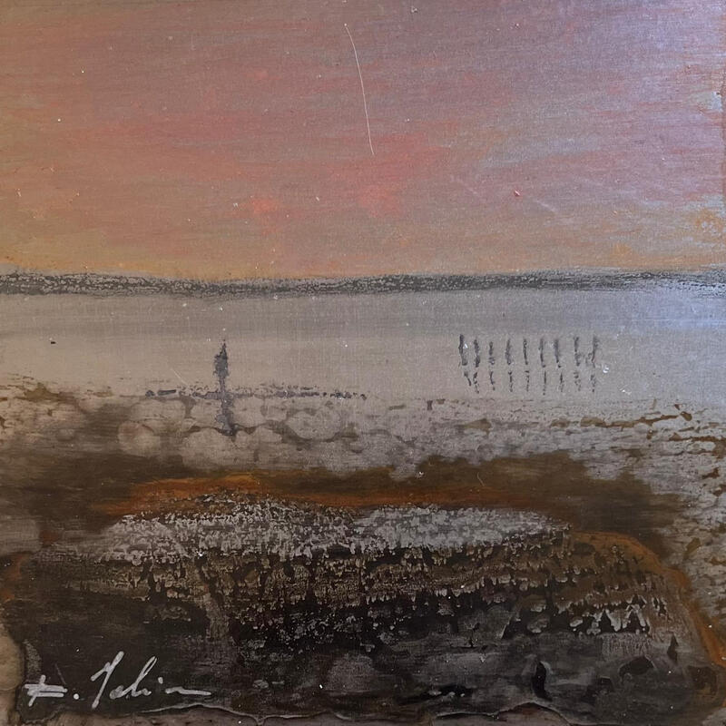 Peinture Soir aux Salins 2 par Mahieu Bertrand | Tableau Figuratif Paysages Métal