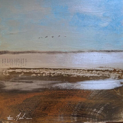 Painting Les Salins  by Mahieu Bertrand | Painting Figurative Metal Landscapes, Pop icons