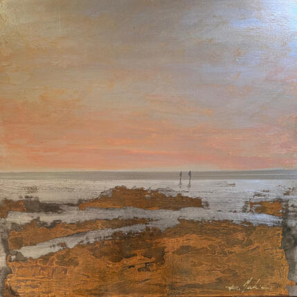 Painting Nocturne by Mahieu Bertrand | Painting Figurative Metal Landscapes