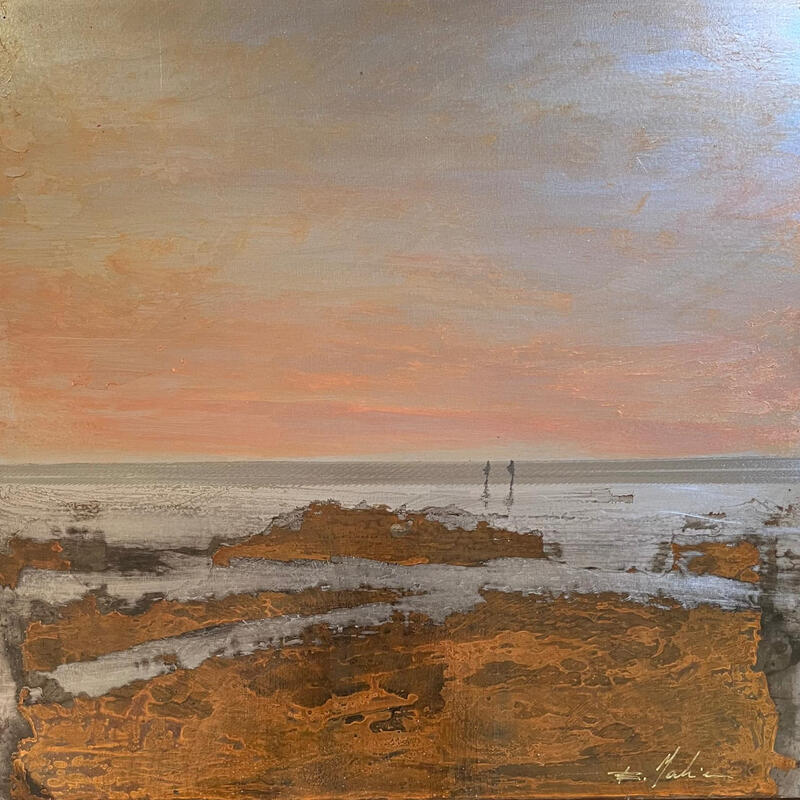 Painting Nocturne by Mahieu Bertrand | Painting Figurative Landscapes Metal