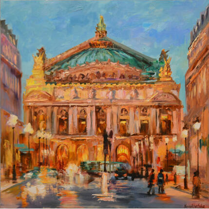 Painting Opera Garnier by Novokhatska Olga | Painting Figurative Acrylic, Oil Urban