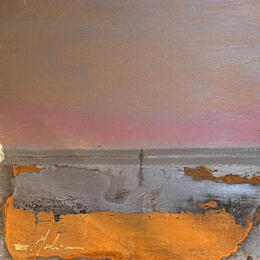 Peinture Un soir à la mer  par Mahieu Bertrand | Tableau