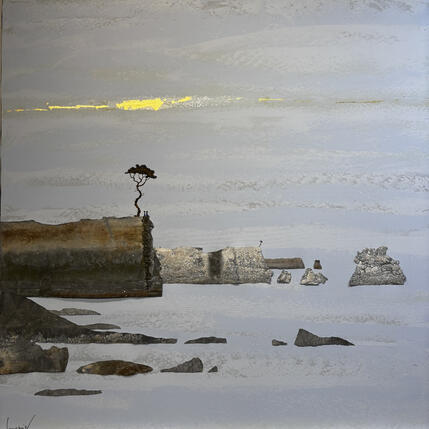 Painting Sous un ciel d'or by Lemonnier | Painting Subject matter Acrylic, Zinc Landscapes