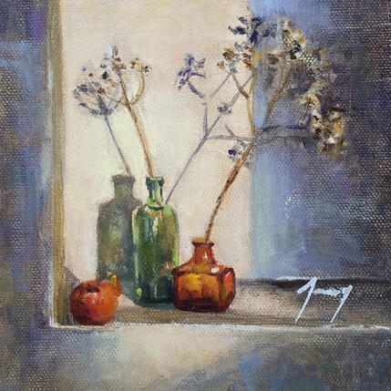 Painting Recoin de lumière by Jung François | Painting Figurative Oil Still-life