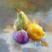 Painting Trio de fruits by Jung François | Painting Figurative Oil