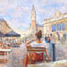 Painting Pause sur la grand place by Jung François | Painting Figurative Oil