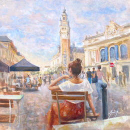 Painting Pause sur la grand place  by Jung François | Painting
