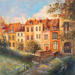 Painting Les maisons colorées by Jung François | Painting Figurative Oil