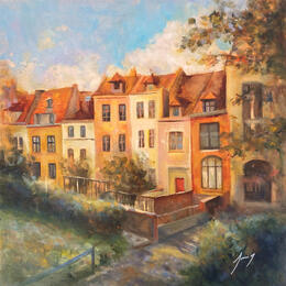 Painting Les maisons colorées by Jung François | Painting