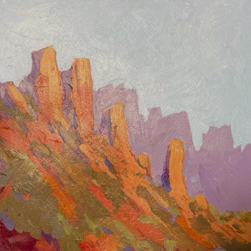 Painting Peaceful Vibe by Carrillo Cindy | Painting Figurative Landscapes Oil