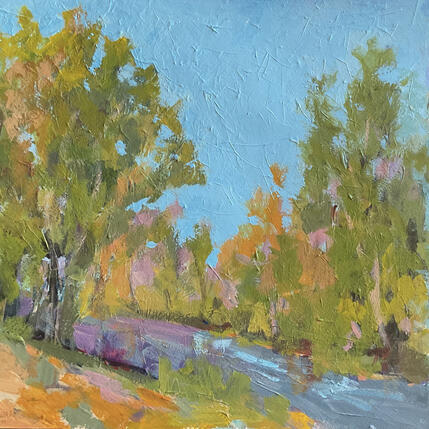 Painting Verde River Afternoon by Carrillo Cindy  | Painting Figurative Oil Landscapes