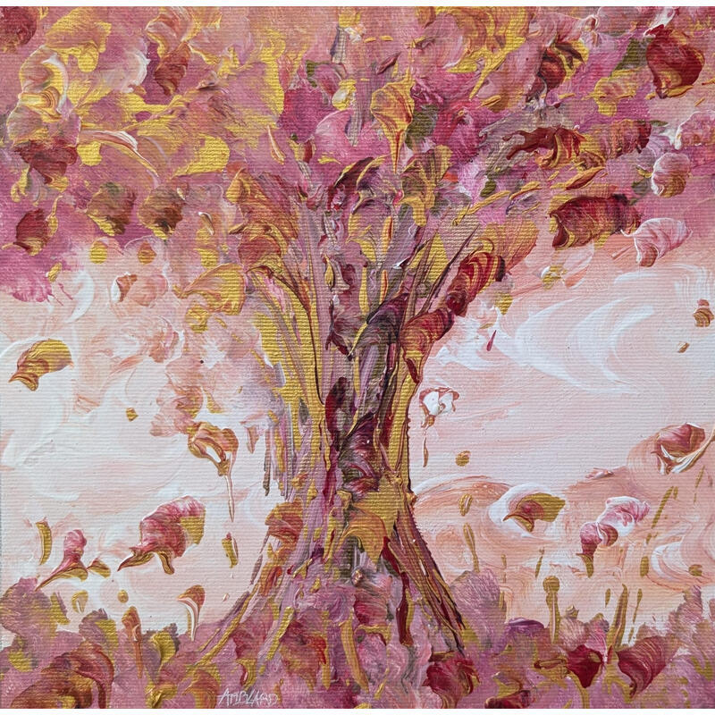 Painting Arbre de vie doré by Amblard Florence | Painting Impressionism Landscapes Nature Acrylic