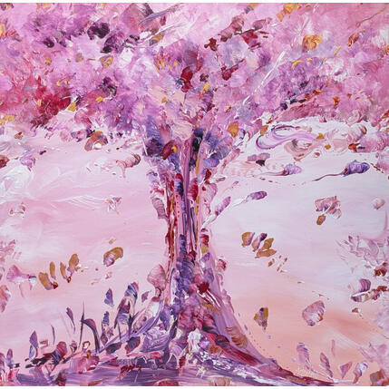 Painting L'arbre dans les nuages by Amblard Florence | Painting Impressionism Acrylic Landscapes, Nature
