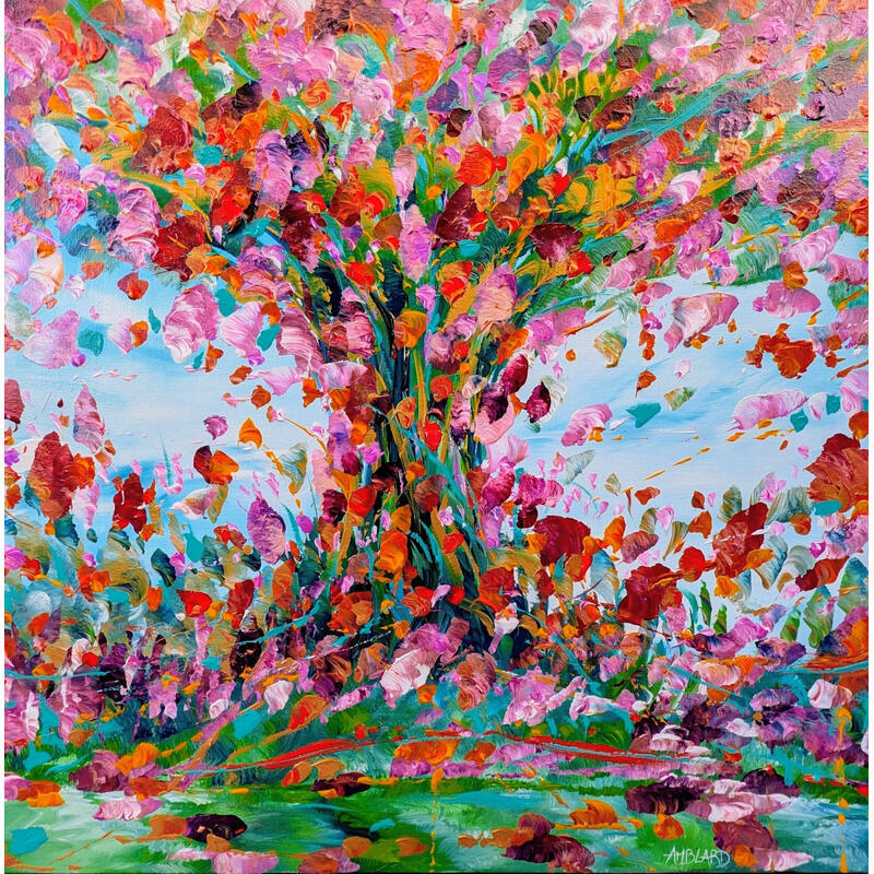 Painting L'arbre aux mille pétales by Amblard Florence | Painting Impressionism Landscapes Nature Acrylic
