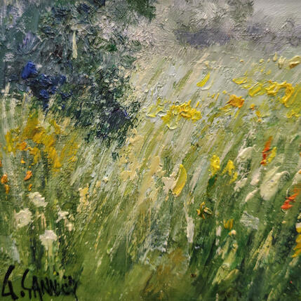 Painting Fleurs de marais picard by Sannier Daniel | Painting Impressionism Oil Landscapes