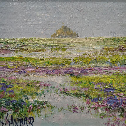 Painting Fleurs au Mont St Michel by Sannier Daniel | Painting Impressionism Oil Landscapes