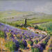 Peinture Lavandes vers Dieulefit par Sannier Daniel | Tableau Impressionnisme Paysages Huile