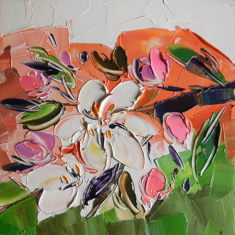Painting Sedona Spring by Lunetskaya Elena | Painting Figurative Nature Minimalist Oil