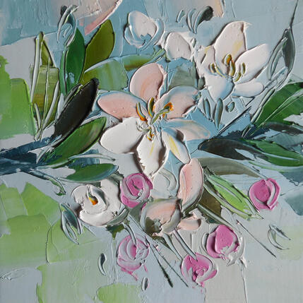 Peinture Cherry Blossom par Lunetskaya Elena | Tableau Figuratif Huile Nature, Paysages