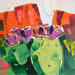 Painting Cactus Fruit by Lunetskaya Elena | Painting Figurative Landscapes Nature Oil