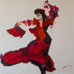 Painting El vestido rojo by Tomàs | Painting