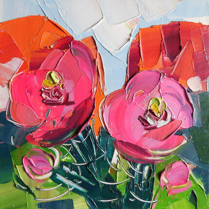 Painting Pink Cholla by Lunetskaya Elena | Painting Figurative Oil Landscapes, Minimalist, Nature
