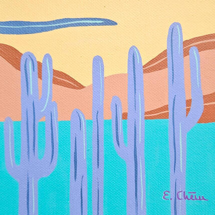 Painting Copains by Emilie Chêne | Painting Figurative Acrylic Landscapes, Nature