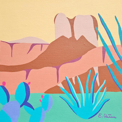 Painting Plateau by Emilie Chêne | Painting Figurative Acrylic Nature, Pop icons