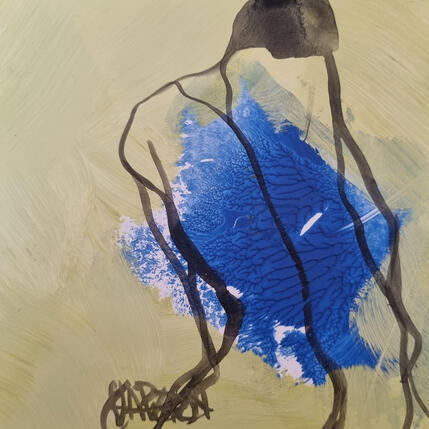 Painting Vert printemps by Chaperon Martine | Painting Figurative Acrylic Nude