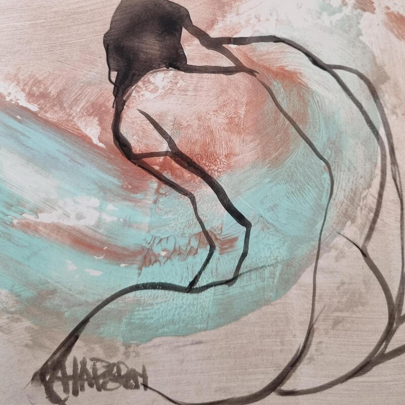 Painting Couleurs tendresse by Chaperon Martine | Painting Figurative Nude Acrylic