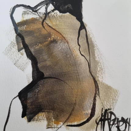 Painting Notes d'argent 3 by Chaperon Martine | Painting Figurative Acrylic Nude