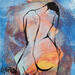 Painting Azur 2 by Chaperon Martine | Painting Figurative Nude Acrylic