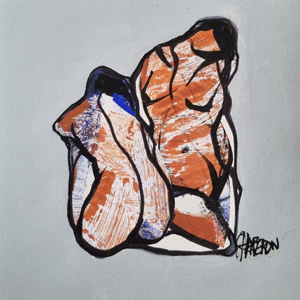 Painting Histoire de couple 1 by Chaperon Martine | Painting Figurative Acrylic Nude, Pop icons