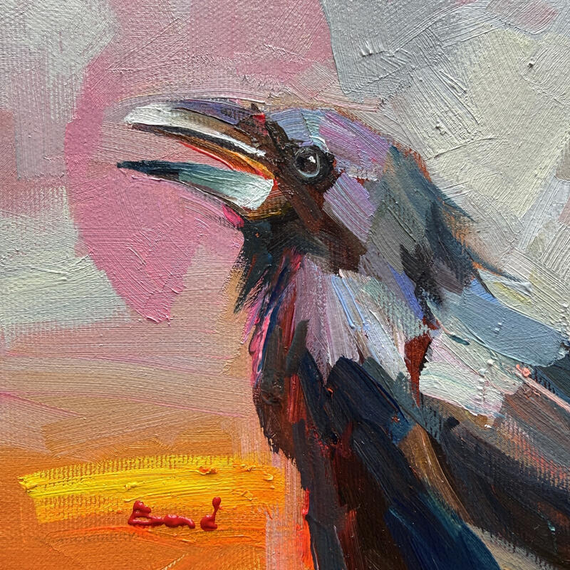 Painting Morning Visitor by Bond Tetiana | Painting Figurative Oil