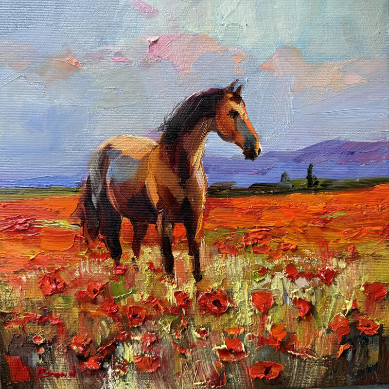 Painting Strength in Stillness by Bond Tetiana | Painting Figurative Oil