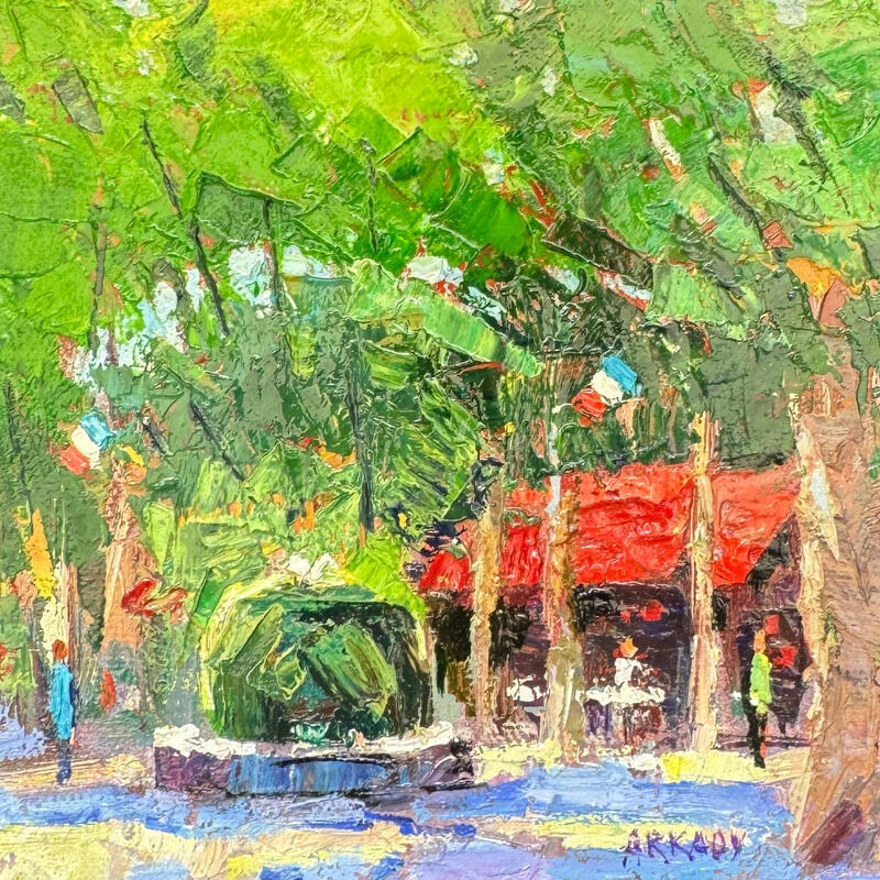 Pintura Fontaine moussue por Arkady | Pintura Figurativo Aceite