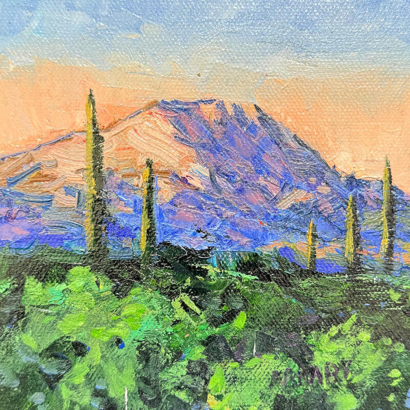 Pintura la montagne, Sainte-Victoire por Arkady | Pintura Figurativo Aceite