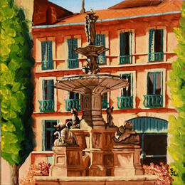 Painting Fontaine Salengro by Casteran Florian | Painting