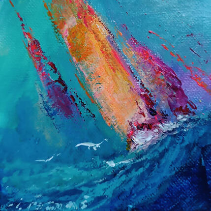 Painting Wind in the Sails by Petras Ivica | Painting Figurative Oil Landscapes