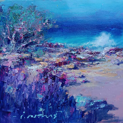 Painting Melancholy of the Coast  by Petras Ivica | Painting Figurative Oil Landscapes