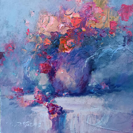 Painting Whisper of Flowers  by Petras Ivica | Painting Figurative Oil Landscapes