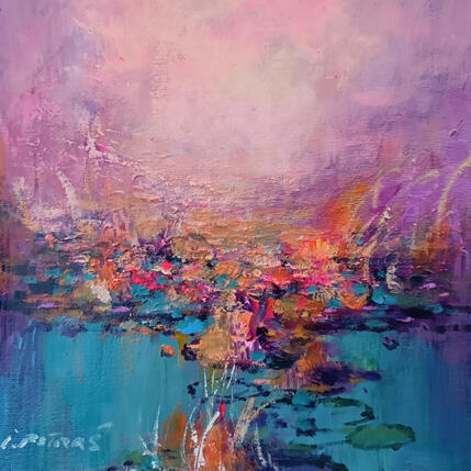 Painting Golden Glow  by Petras Ivica | Painting Figurative Oil Landscapes